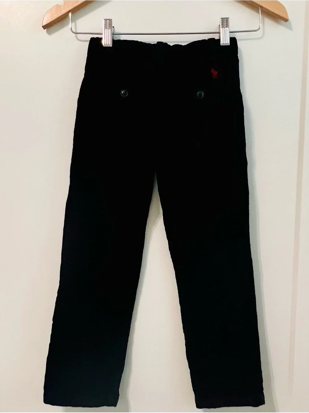 Polo Ralph Lauren Boys Black Corduroy Pants Straight Leg Size 5 Classic Cotton